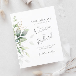 Botanical Gold Greenery Eucalyptus Wedding
