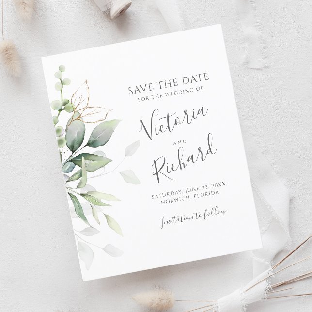 Botanical Gold Greenery Eucalyptus Wedding (Creator Uploaded)