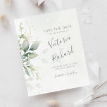 Botanical Gold Greenery Eucalyptus Wedding<br><div class="desc">Beautiful Save the date card featuring watercolor eucalyptus and gold leaves. Perfect choice for spring and summer weddings.</div>