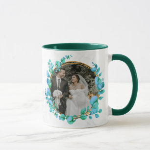 Botanical Gold Greenery Personalise For Wedding Mug