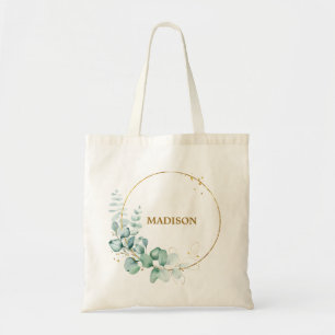 Botanical Gold Greenery Personalised Tote Bag