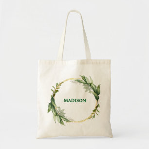 Botanical Gold Greenery Personalised Tote Bag