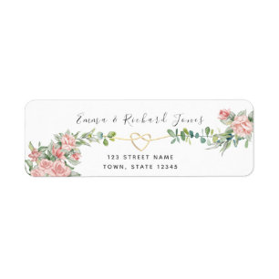 Botanical Gold Greenery Wedding Return Address Label