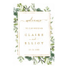Botanical Gold Greenery Wedding Welcome Sign