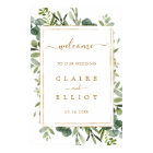 Botanical Gold Greenery Wedding Welcome Sign