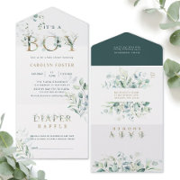 Botanical Gold Letter Baby Shower | Diaper Raffle