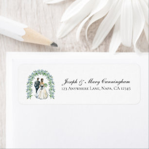 Botanical Green Arch Floral Garden Wedding Return Address Label
