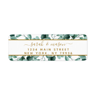 Botanical Green Eucalyptus Return Address Label