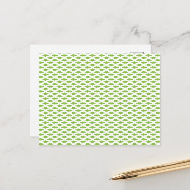 Botanical Green File Folder Set Holiday Postcard (Front/Back In Situ)