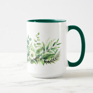 Botanical Green Floral Mug