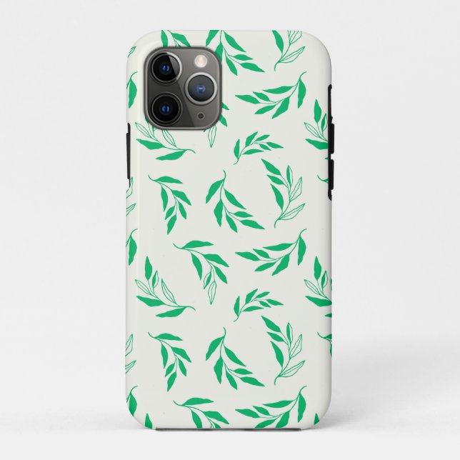 Botanical Green Floral Plant Leaves Pattern Case-Mate iPhone Case (Back)