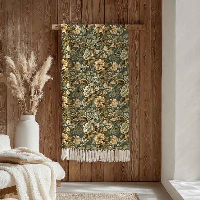 Botanical Green Gold Blanket Luxury Pastel Touch (Botanical Green Gold Blanket Luxury Pastel Touch)