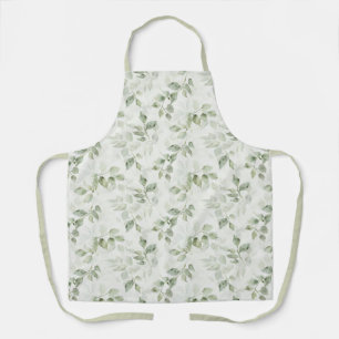 Botanical Green Leaf Pattern  Apron