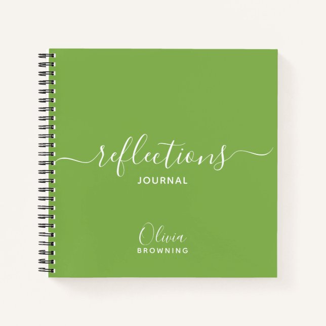 Botanical Green Personalised Reflections Journal (Front)