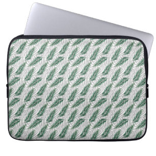 Botanical Green Watercolor Green Leaves   Laptop Sleeve