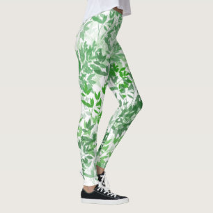 Botanical Green Yoga Pilates Hot Pants Leggings