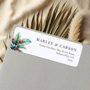 Botanical Greenery Boho Wedding Return Address Label