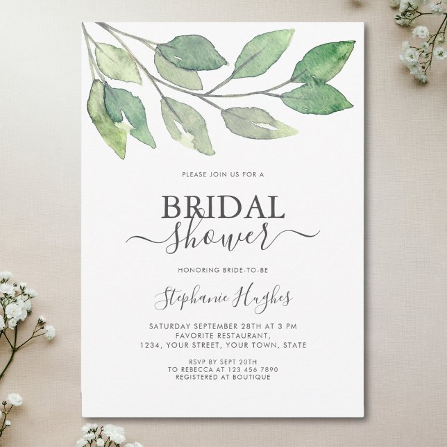 Botanical Greenery Bridal Shower Invitation (Creator Uploaded)