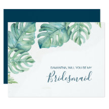 Botanical Greenery BRIDESMAID PROPOSAL card