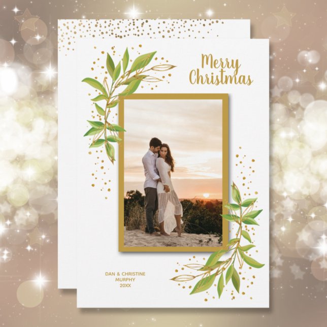 Botanical Greenery Christmas Photo Holiday Card (Creator Uploaded)