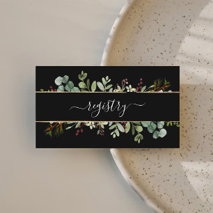 Botanical Greenery Christmas Wedding Registry  Enclosure Card