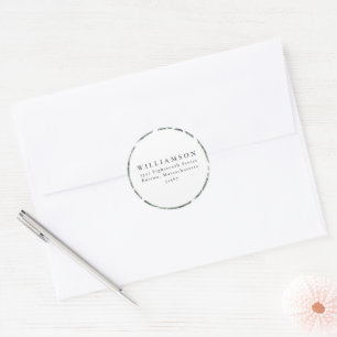 Botanical Greenery Custom Shower Return Address Classic Round Sticker