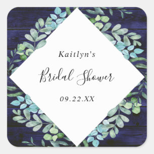 Botanical Greenery Eucalyptus Bridal Shower Square Sticker