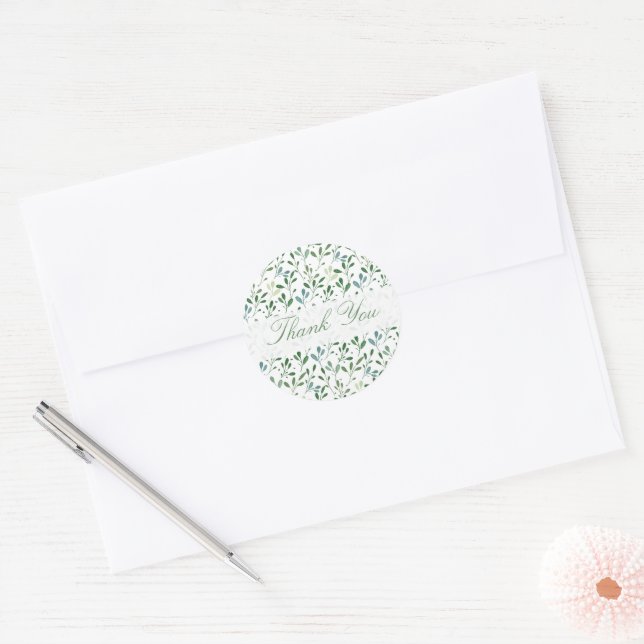 Botanical Greenery Eucalyptus Classic Round Sticker (Envelope)