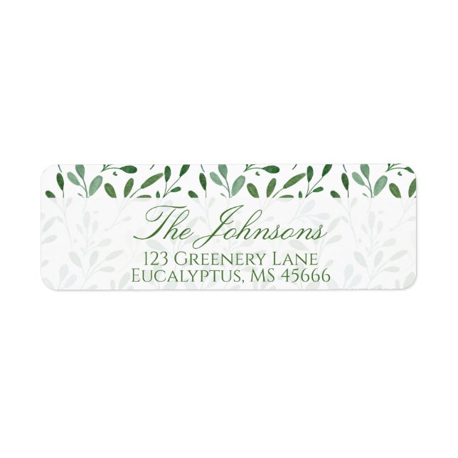Botanical Greenery Eucalyptus Return Address Label (Front)