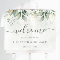 Botanical Greenery Eucalyptus Wedding Welcome Sign