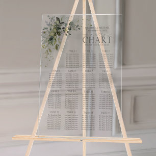 Botanical Greenery Floral Reception Seating Acrylic Sign