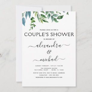 Botanical Greenery Foliage Couple's Shower Invitation