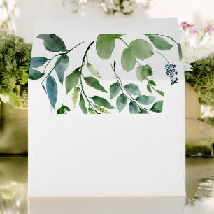 Botanical Greenery Foliage Watercolor Wedding Envelope