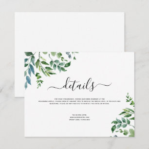 Botanical Greenery Foliage Watercolor Wedding Invitation