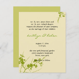 Botanical, Greenery Gay Lesbian Wedding Invitation