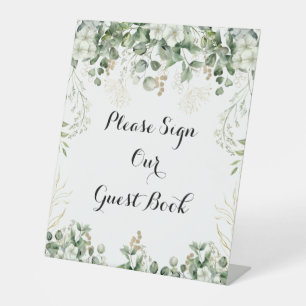 Botanical Greenery & Gold Wedding Sign