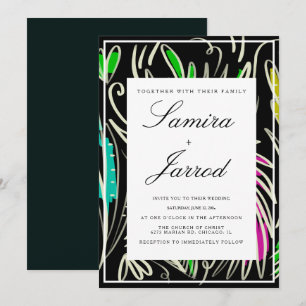 Botanical Greenery Hand Drawn Tropical Wedding Invitation