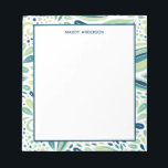 Botanical Greenery Leaf Pattern Personalised Name Notepad<br><div class="desc">Botanical Greenery Leaf Pattern Personalised Name Notepad. Pretty elegant trendy preppy pattern design. Personalise this custom design with your name.</div>