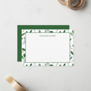 Botanical Greenery Modern Business Card