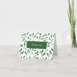 Botanical Greenery Modern Business Thank You Card