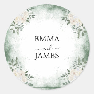 Botanical Greenery Round Sticker