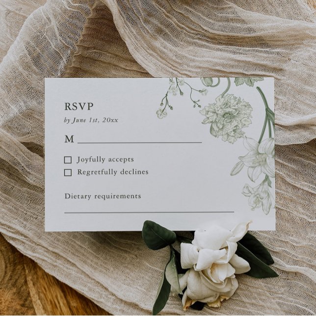 Botanical Greenery RSVP Card – Vintage Floral (Creator Uploaded)