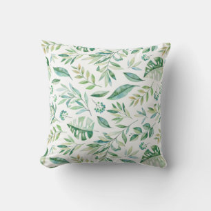 Botanical Greenery Rustic Tropical Cushion