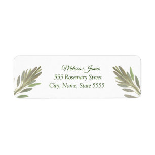 Botanical Greenery Sage Herb Wedding Return Label Return Address Label