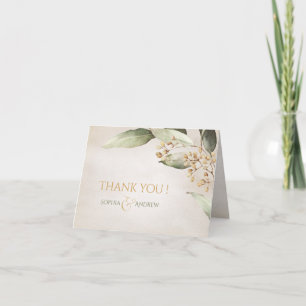 Botanical greenery vintage rustic thank you card