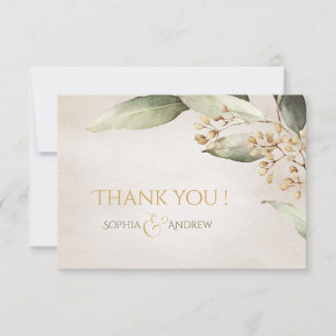 Botanical greenery vintage rustic thank you card