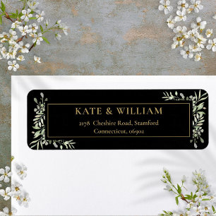 Botanical Greenery Watercolour Leaves Address Return Address Label