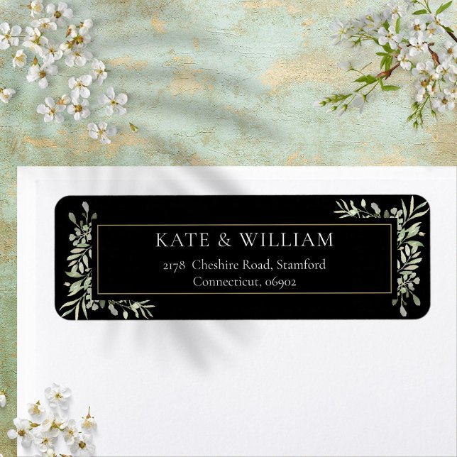 Botanical Greenery Watercolour Leaves Address Return Address Label (Botanical Greenery Watercolour Leaves Address Label)