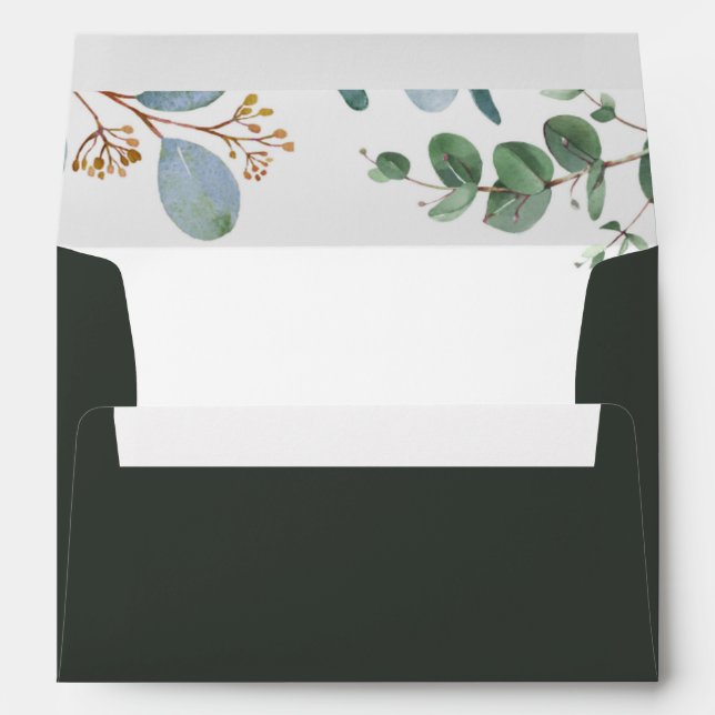 Botanical Greenery Wedding  Envelope (Back (Bottom))