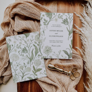 Botanical Greenery Wedding Invitation